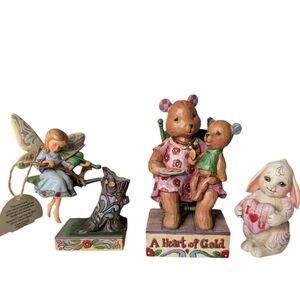 Jim Shore figurines fairy, bears, rabbit